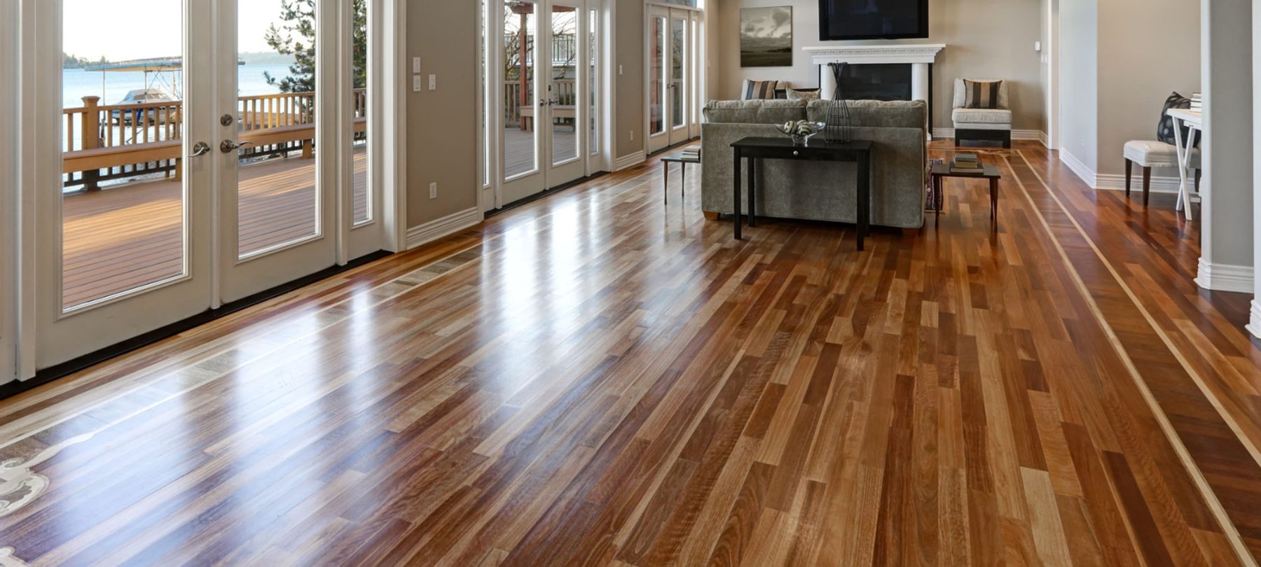 Refinished oak flooring in a Phoenix home