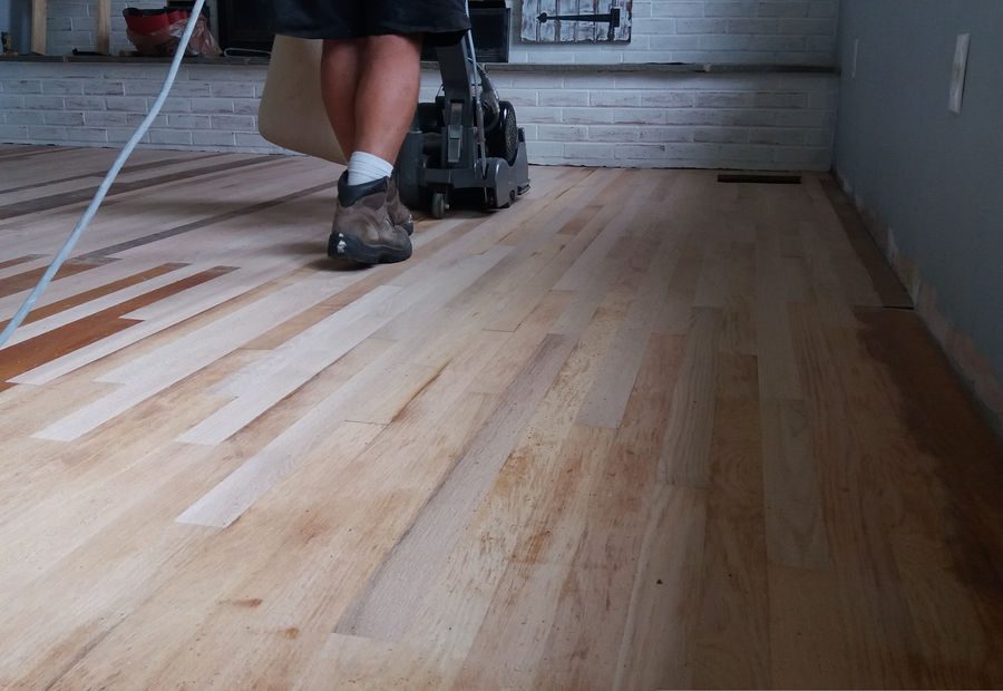 Hardwood floor refinishing