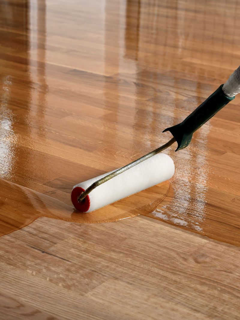 Recoated hardwood floor