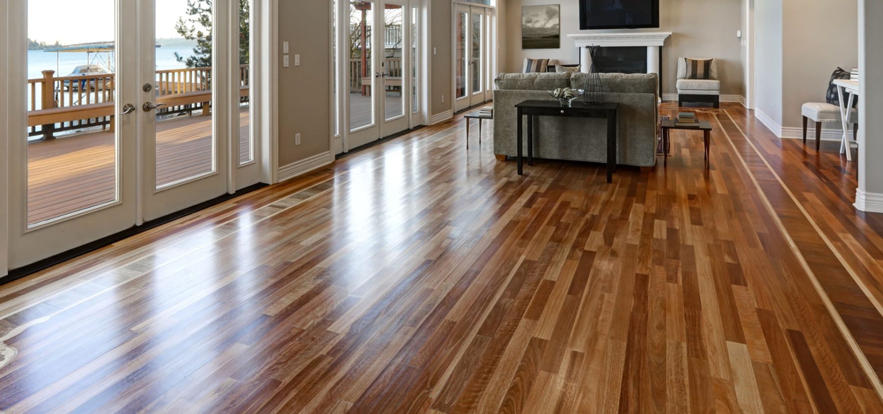 Refinished oak flooring in a Phoenix home